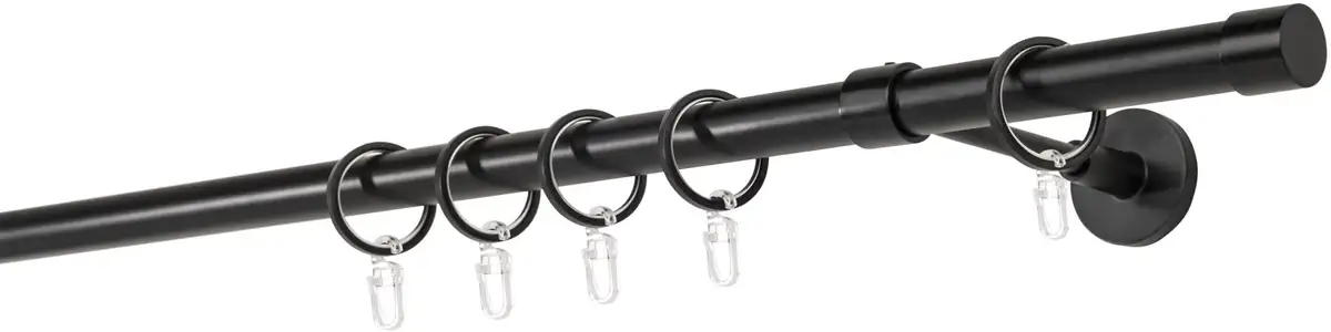 

Карниз для штор mydeco "20мм Настенный кронштейн Cap 14 см", 1 направляющая, фиксированный размер 360 см, черный