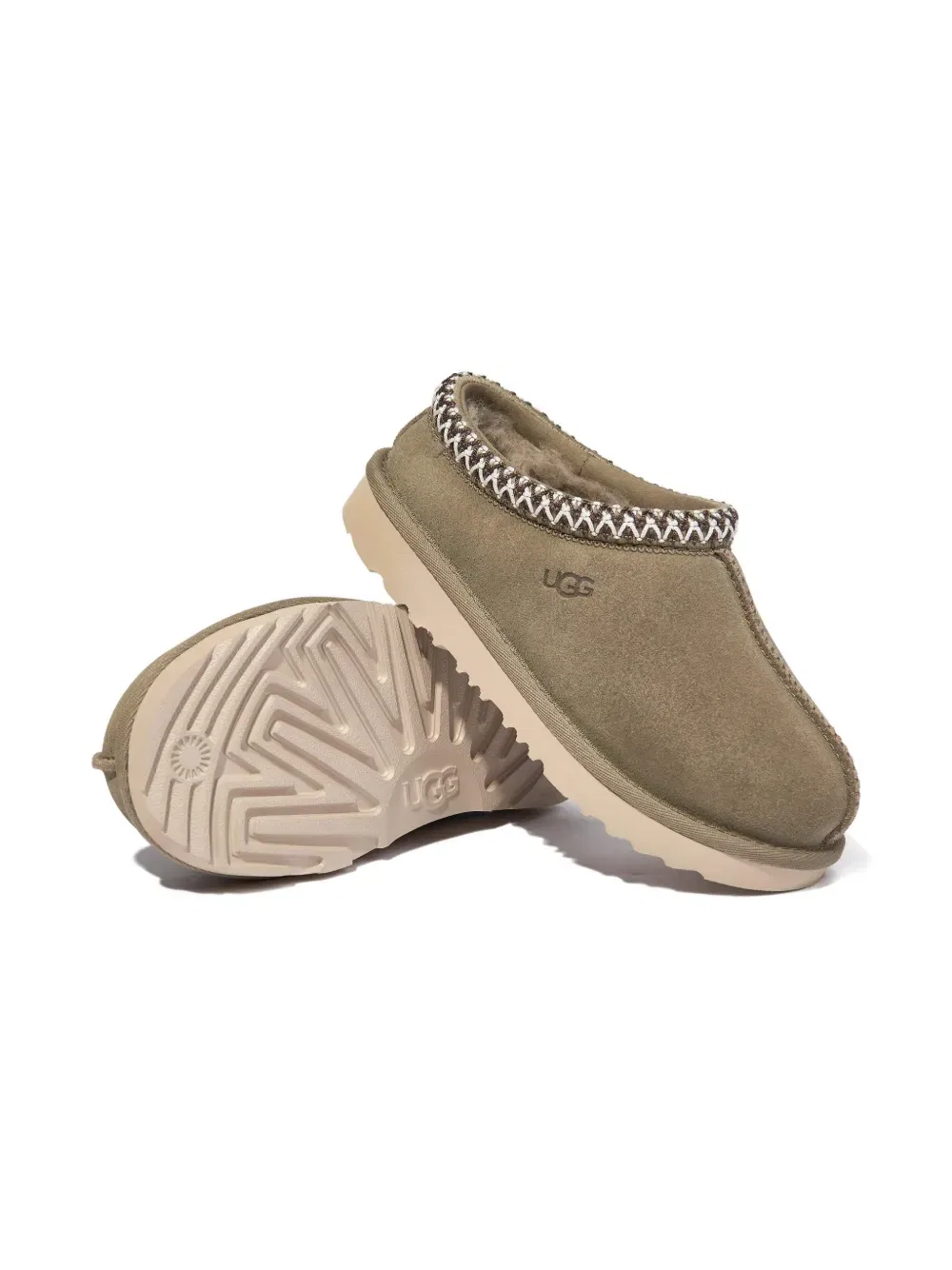 Тапочки с плетеной отделкой Ugg Kids, нейтральный — фото 2