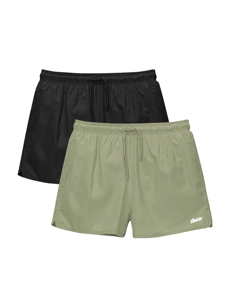 

Шорты Pull&Bear Board Shorts, пастельно-зеленый/черный