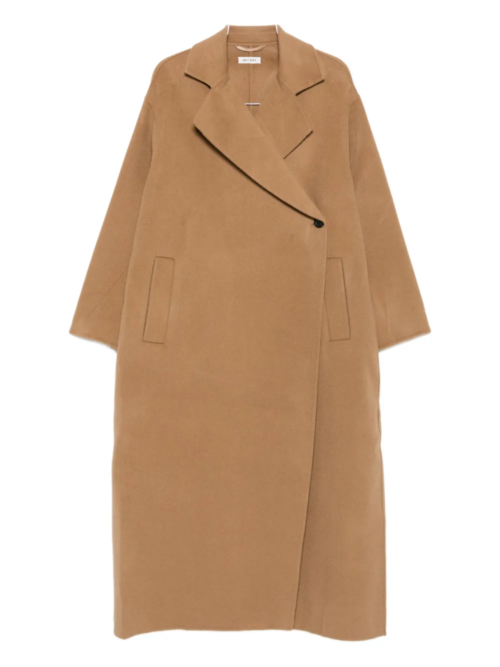 

Двубортное пальто с накладными карманами Soft Goat, нейтральный