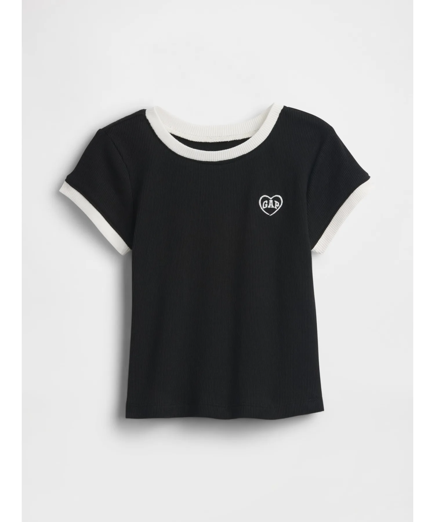 Детская футболка с логотипом GAP из 100% хлопка babyGap GAP LOGO RIB черная — фото 3