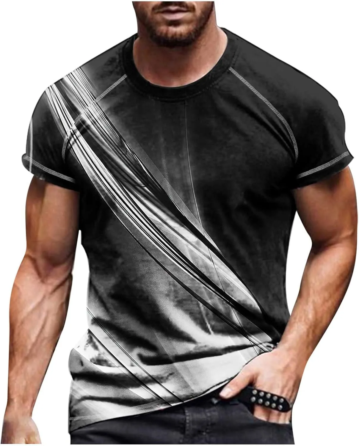 

Футболка мужская Big and Tall с 3D принтом, короткий рукав Muscularfit