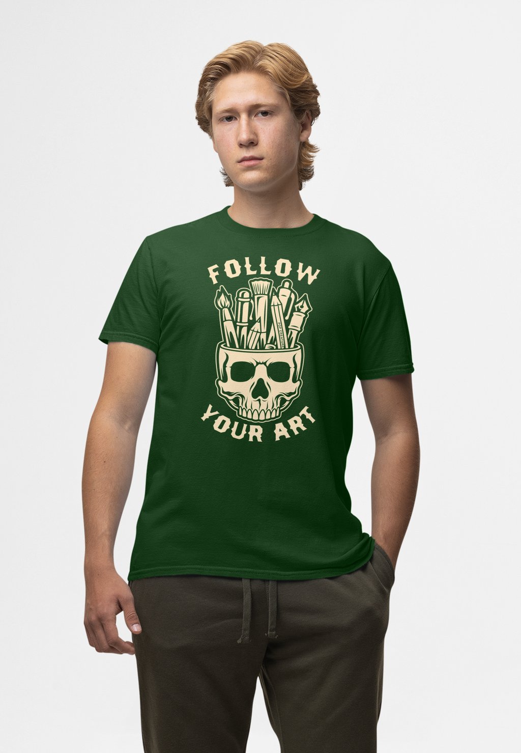 

Футболка с принтом POP CREATURE FOLLOW YOUR ART Henry Tiger, темно-зеленый