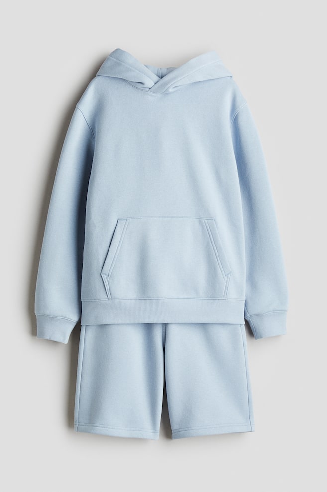 

Комплект из 2-х предметов: толстовка с капюшоном и шорты H&M, голубой