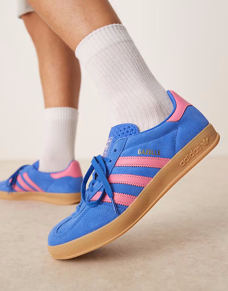 

Кроссовки Adidas Originals Gazelle Indoor синего и розового цветов