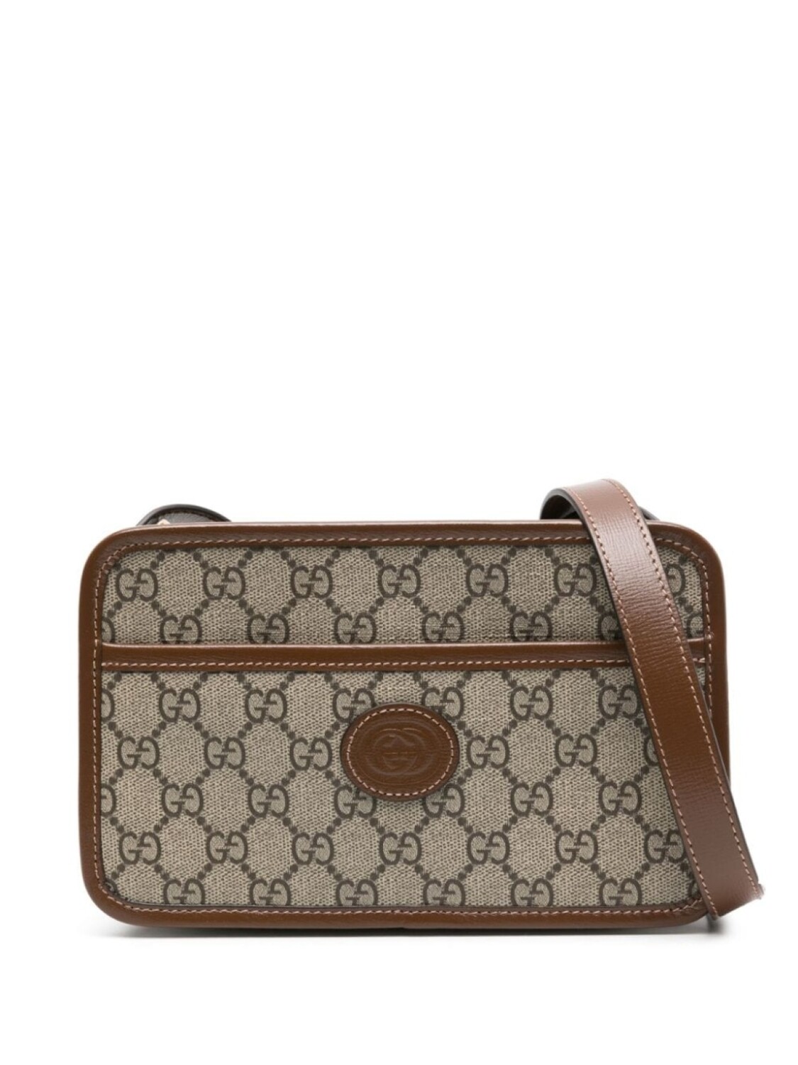 

Gucci сумка-мессенджер размера мини с логотипом Interlocking G, нейтральный цвет