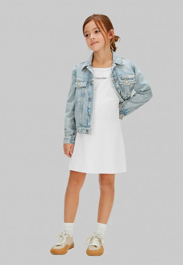 Платье из трикотажа с бретелями Calvin Klein Jeans, Bright White