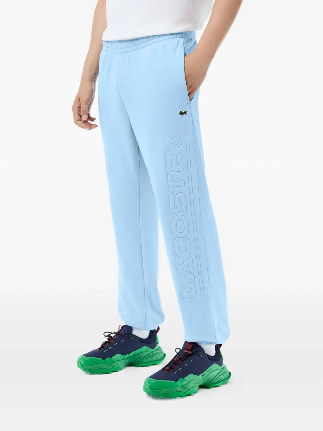 Спортивные брюки Lacoste с тисненым логотипом, голубой