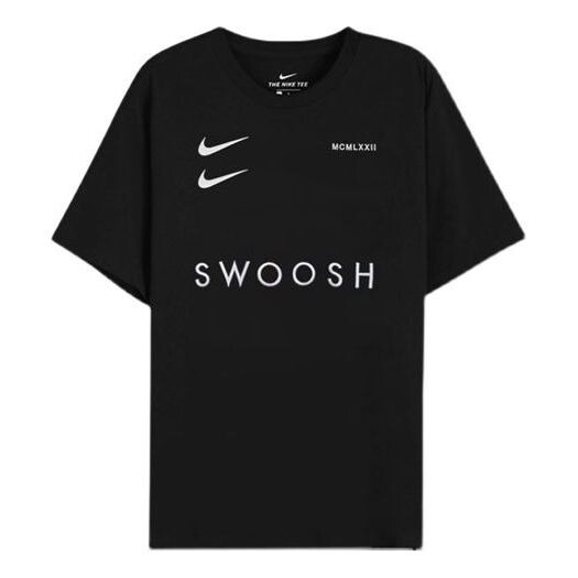 

Футболка Nike Sportswear Swoosh Chest Sports Round Neck Short Sleeve Black, черный