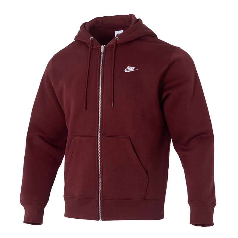 

Куртка Club Men's Full Zip Fleece Hoodie Nike, темно-красный