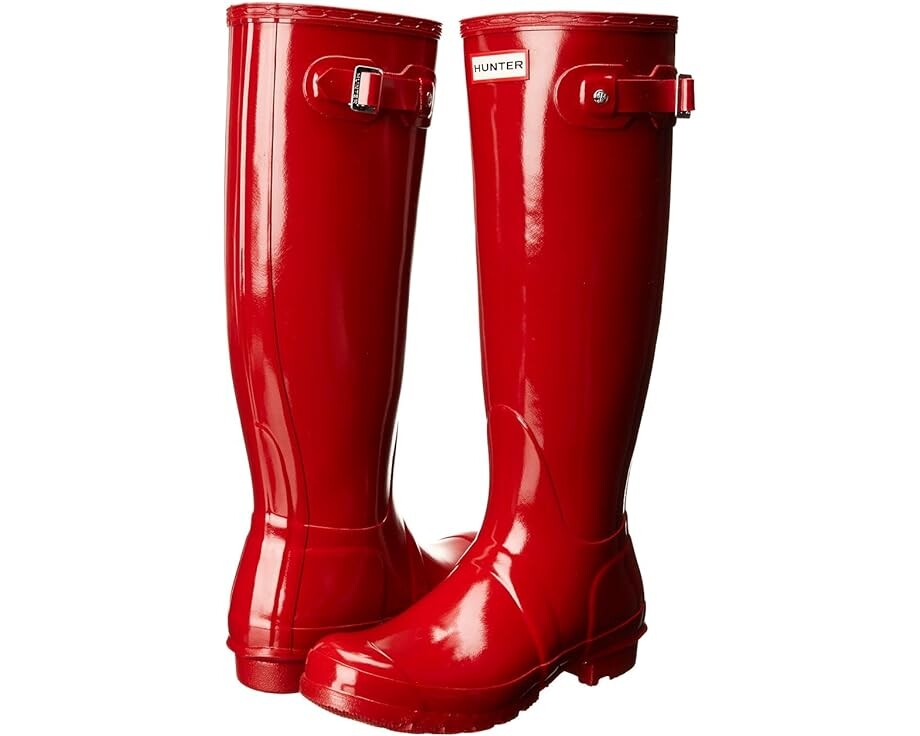 Ботинки Hunter Original Tall Gloss Rain, красный