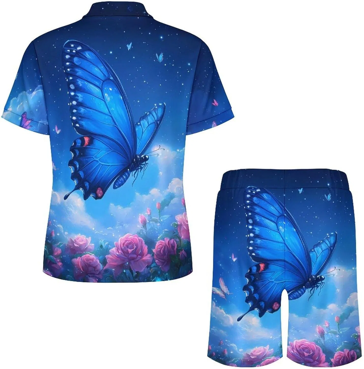 Мужской спортивный костюм с принтом, Blue Butterflies, 2 предмета, Style — фото 4