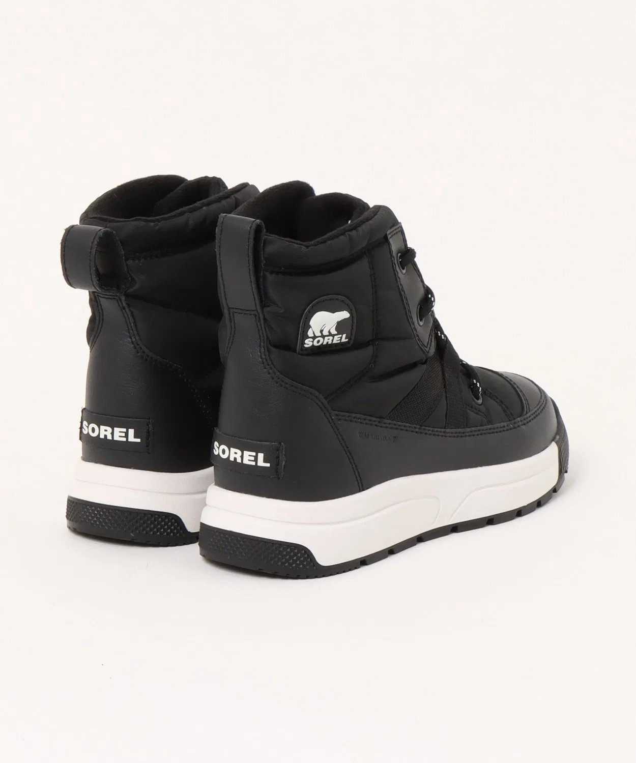 Ботинки зимние SOREL Youth Whitney 3 Mid WP, водонепроницаемые, утеплённые, чёрные — фото 2