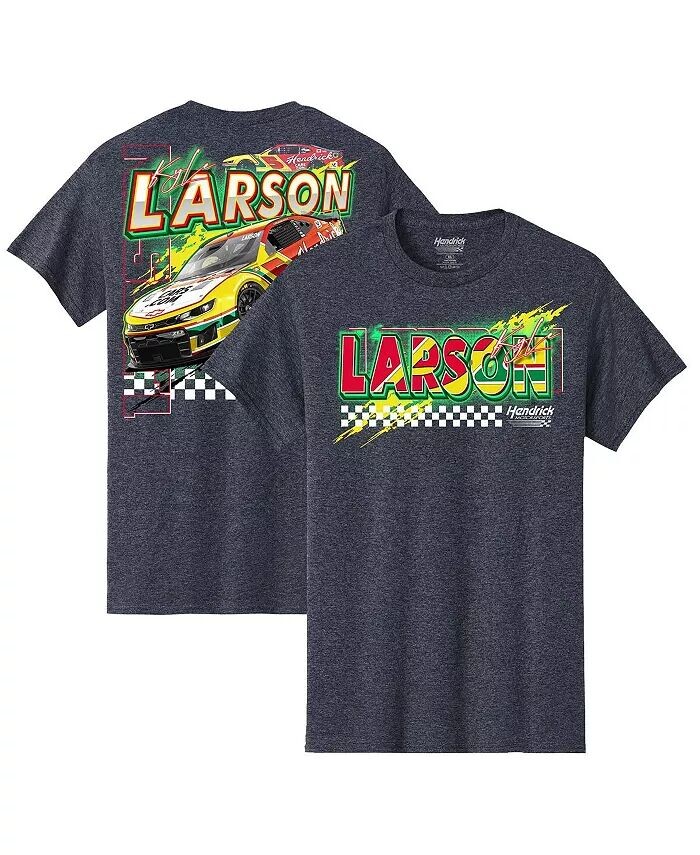 

Мужская футболка Heather Navy Kyle Larson с неоновой окраской Hendrick Motorsports Team Collection, синий