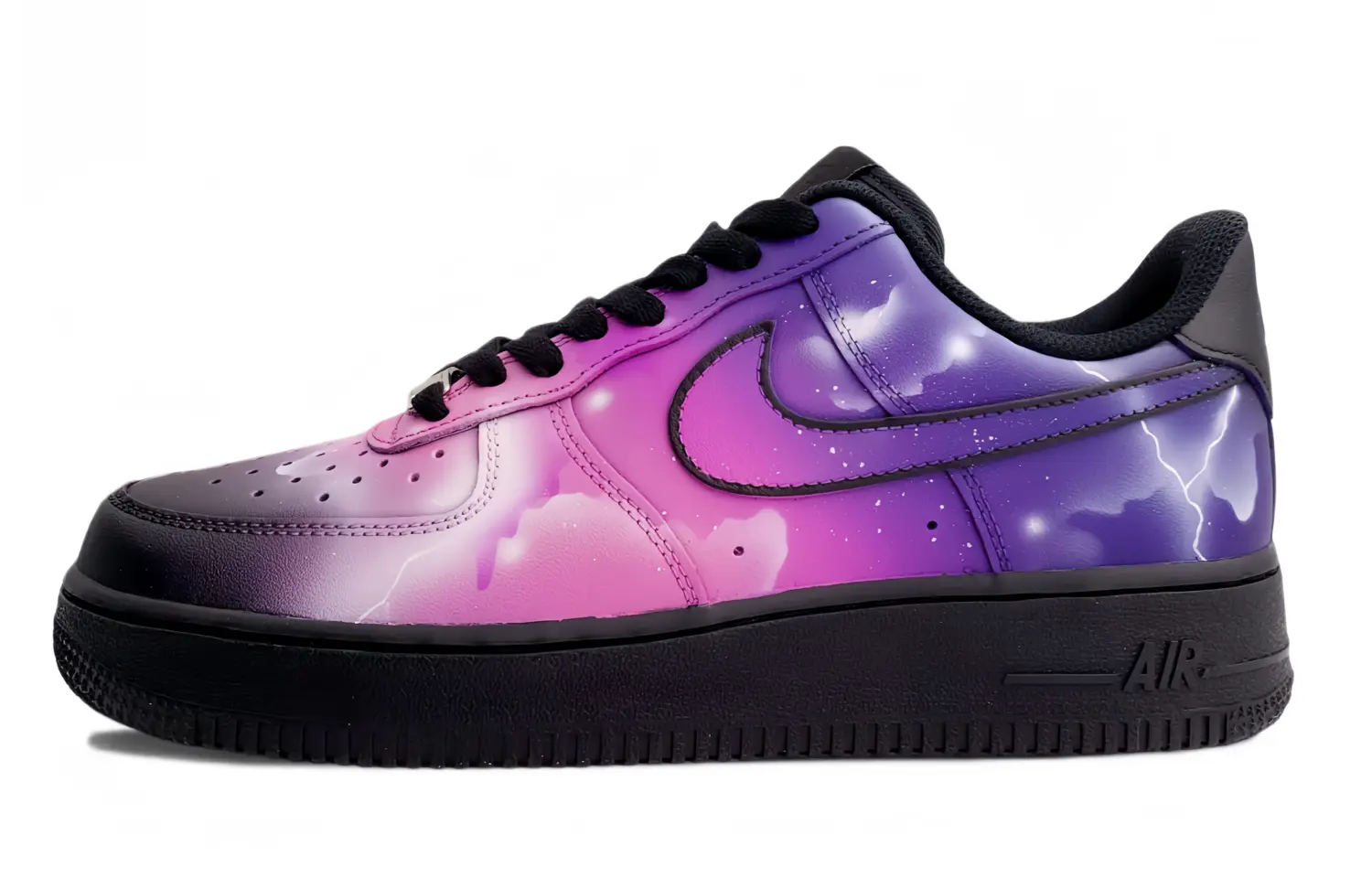 

Кроссовки Nike Air Force 1 Skateboarding Shoes Women's Low-top Black/purple/pink, фиолетовый