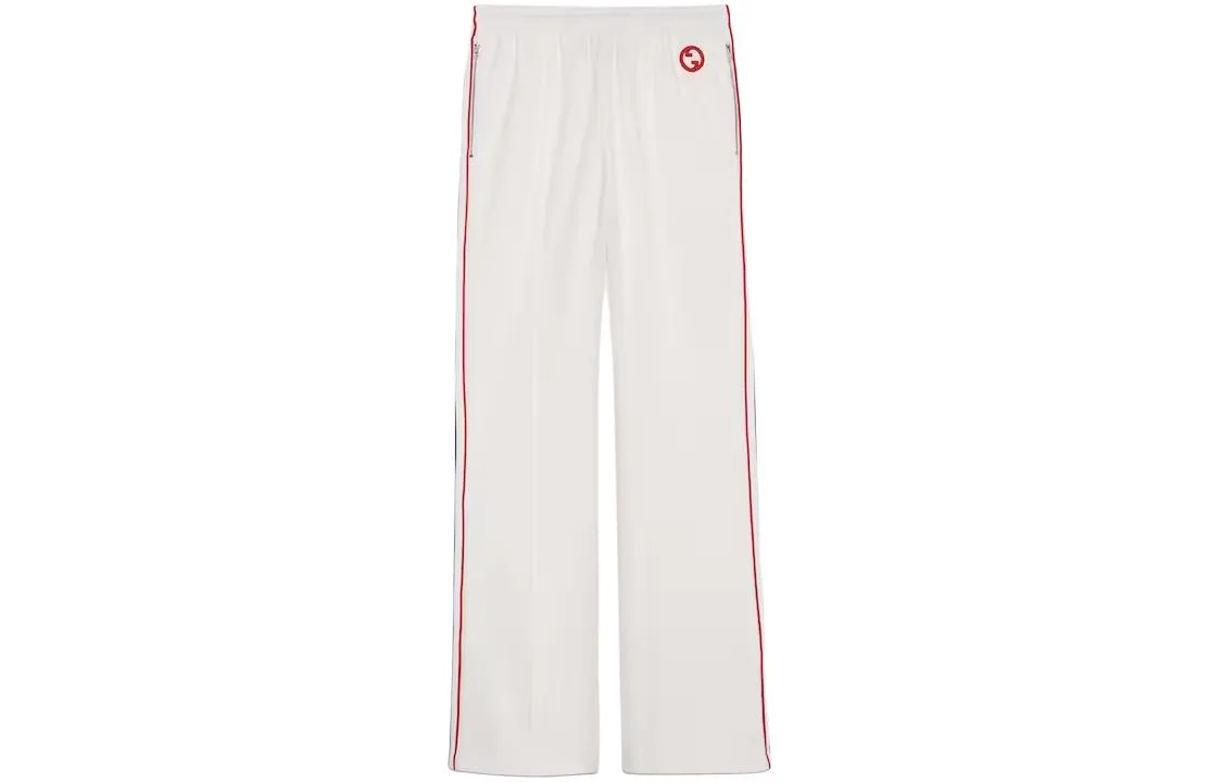 Брюки GUCCI Web Striped Jersey, с полоской, экрю