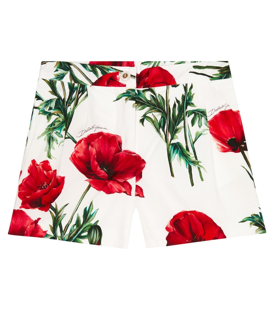 

Шорты из хлопкового поплина с цветочным принтом Dolce&Gabbana, разноцветный