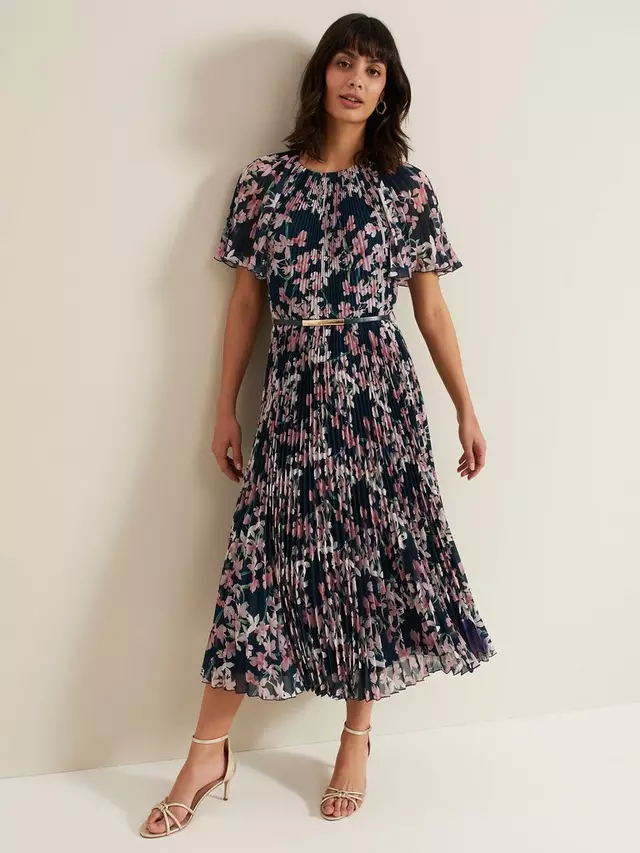 

Платье Phase Eight Kathleen Floral Pleated Midi, разноцветный