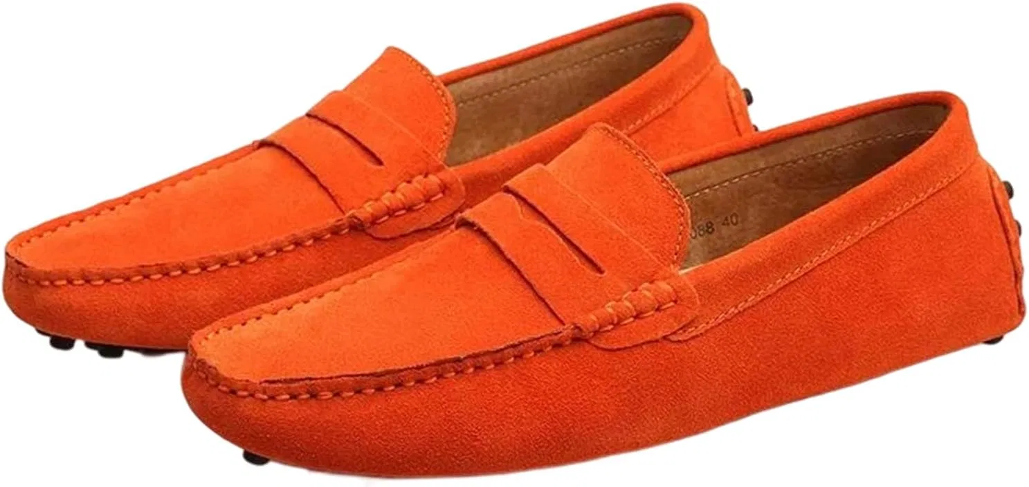 Лоферы мужские замшевые, Adhdyuud, Orange