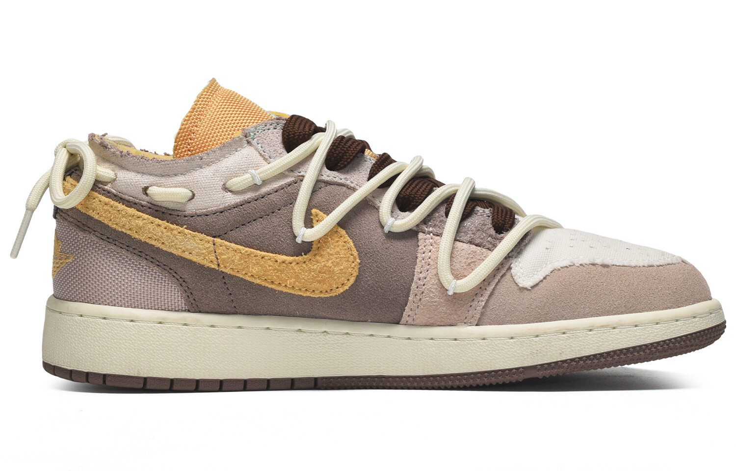 

Кроссовки Air Jordan 1 Vintage Basketball Shoes Men Low-top Beige/Brown, коричневый
