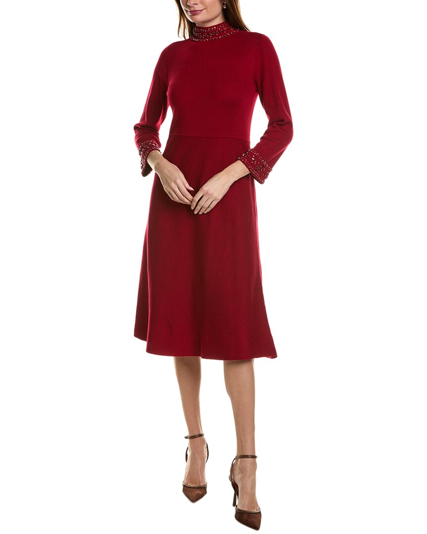 

Платье-свитер Anne Klein с воротником-стойкой, красный