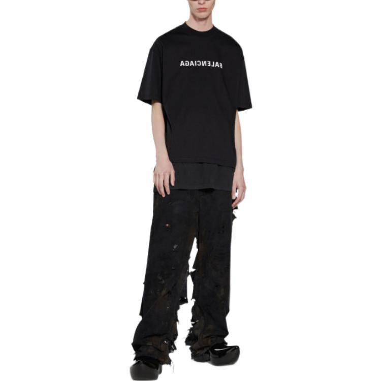 Футболка Balenciaga Mirror Balenciaga T-Shirt Medium Fit 'Black', черный — фото 3