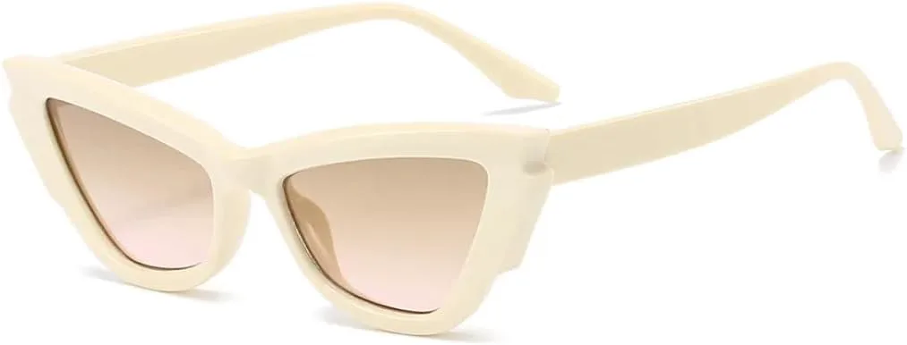 

Солнцезащитные очки для мужчин и женщин - защита UV400 - градиентный цвет "кошачий глаз" для занятий спортом на открытом воздухе и вождения DSVIGF, Beige Brown