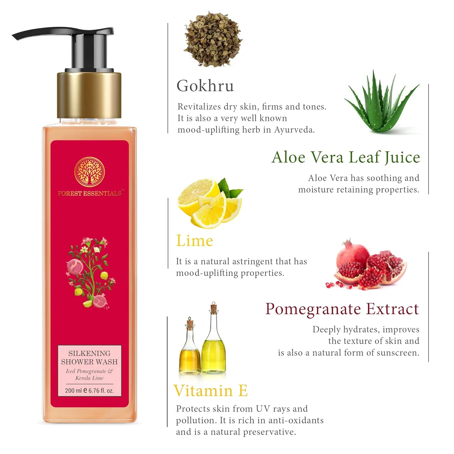 Шелковый гель для душа Forest Essentials «Iced Pomegranate with Fresh Kerala Lime» Forest Essentials — фото 4