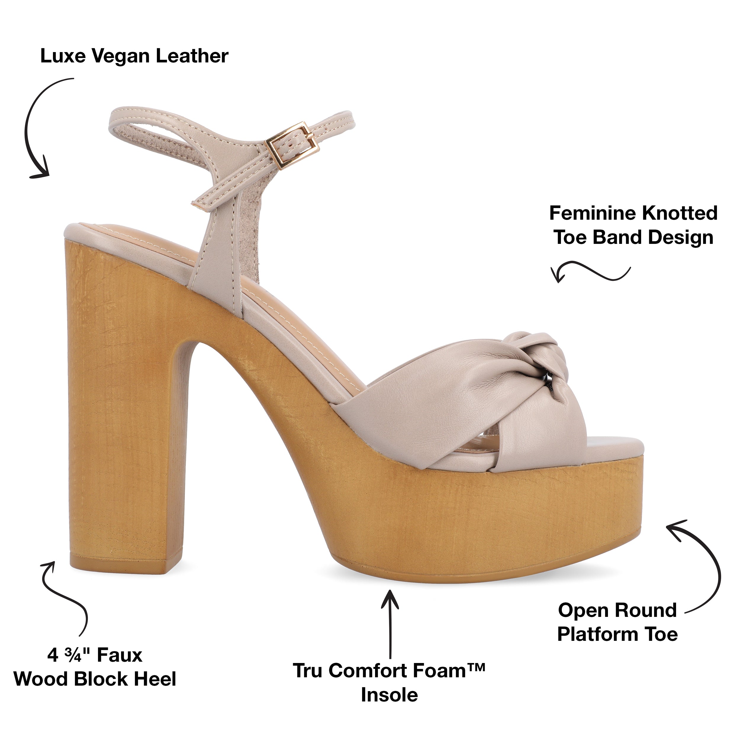Женские сандалии Tru Comfort Foam Lorrica из коллекции Journee, серо-коричневый — фото 4
