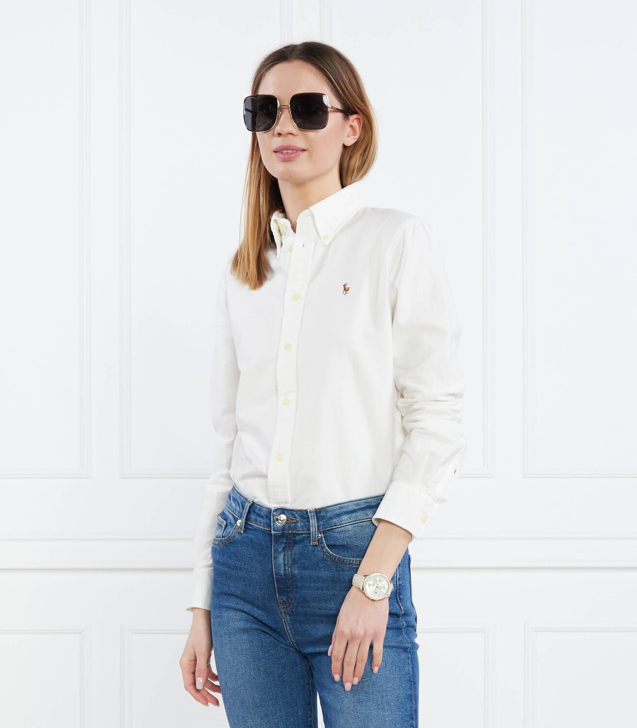Рубашка POLO RALPH LAUREN Harper Regular Fit, белый — фото 3