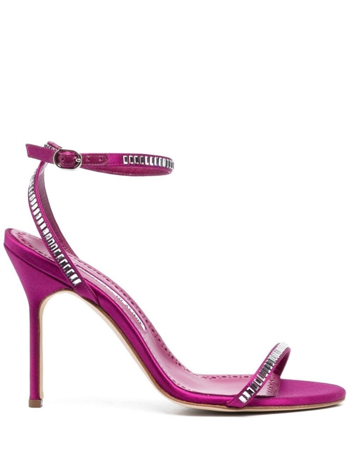 

Manolo Blahnik атласные босоножки Crinastra 105 с ремешками, розовый