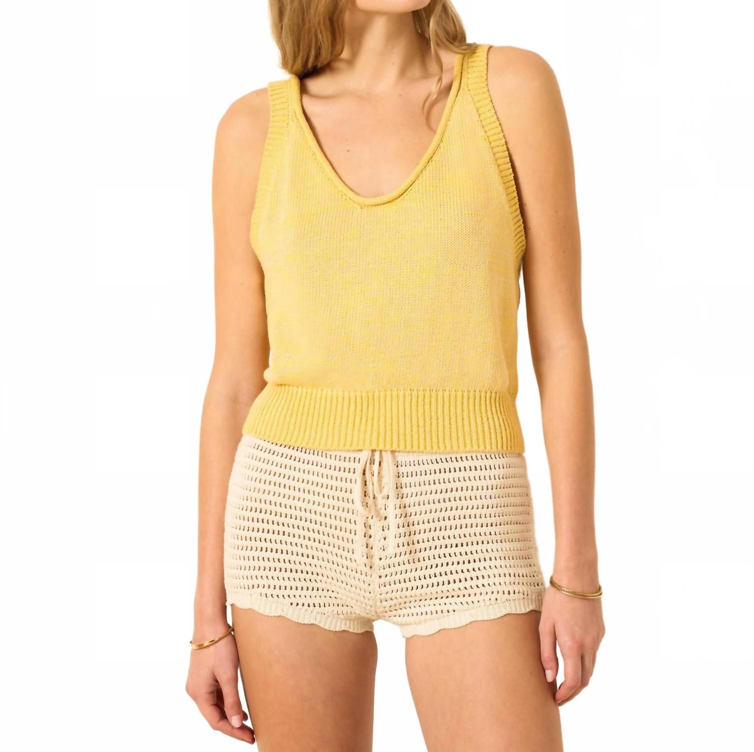 

Ansel Вязаный топ Sunglow в желтом ALIX OF BOHEMIA