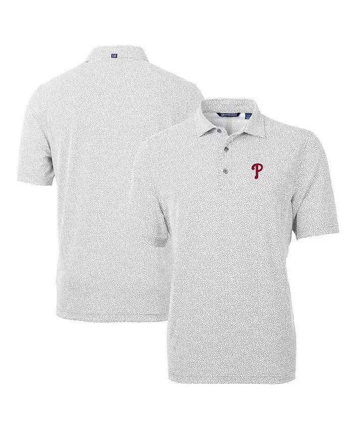 

Мужская поло Philadelphia Phillies Virtue Eco Pique с ботаническим принтом Cutter & Buck, серый