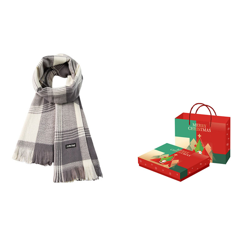 

Вязаный шарф унисекс, Gray, Christmas Box