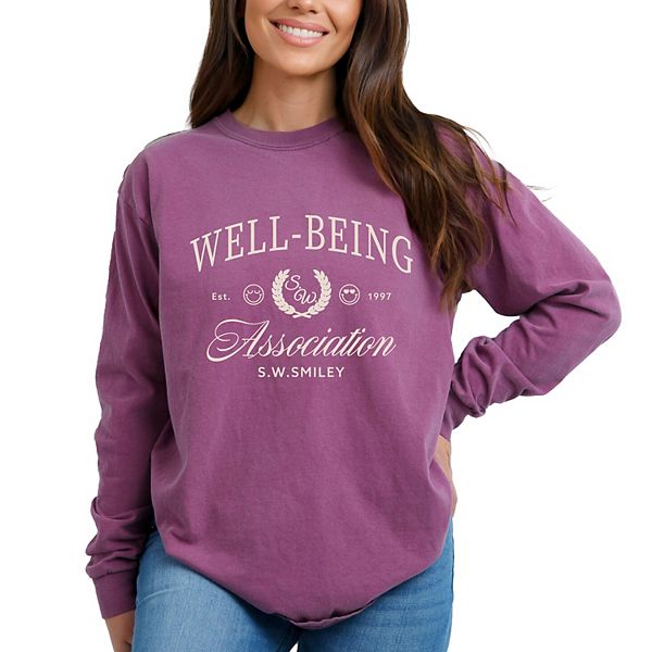 

SWSmiley well-being association - женская футболка с длинным рукавом и принтом, окрашенная в стиле garment dyed Simply Sage Market, Berry, Зеленый, SWSmiley well-being association - женская футболка с длинным рукавом и принтом, окрашенная в стиле garment 