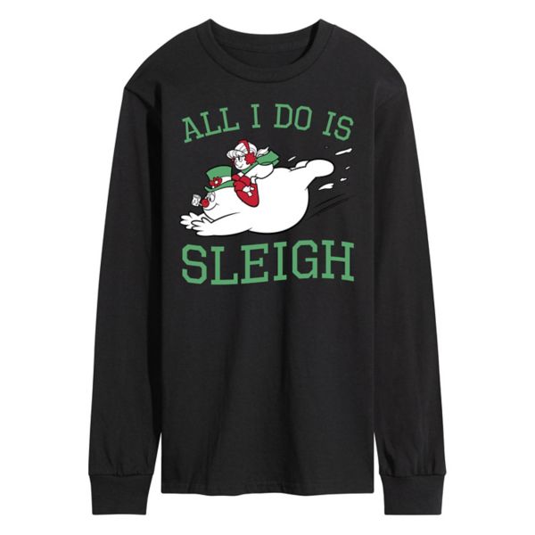 

Футболка мужская Frosty the snowman all i do is sleigh с длинным рукавом Licensed Character, черный