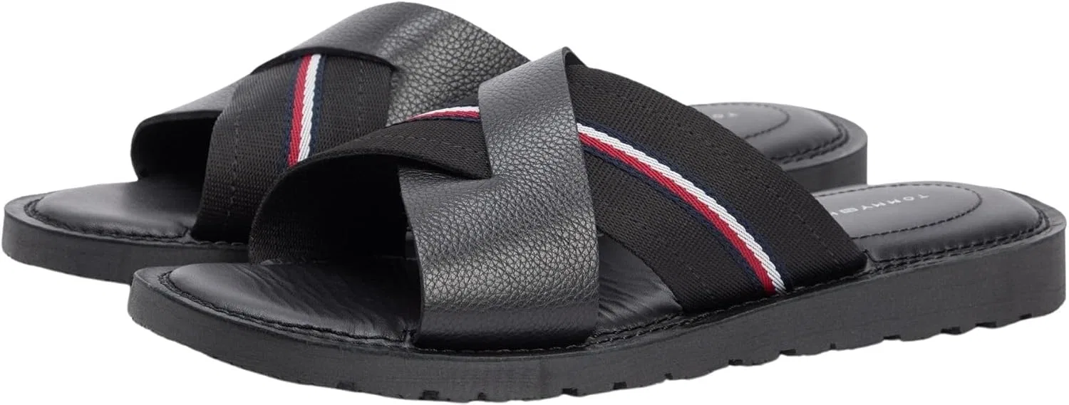 Мужские сандалии Tommy Hilfiger Core Hilfiger Lth Criss C Fm0fm05783 на плоской подошве, Black — фото 3