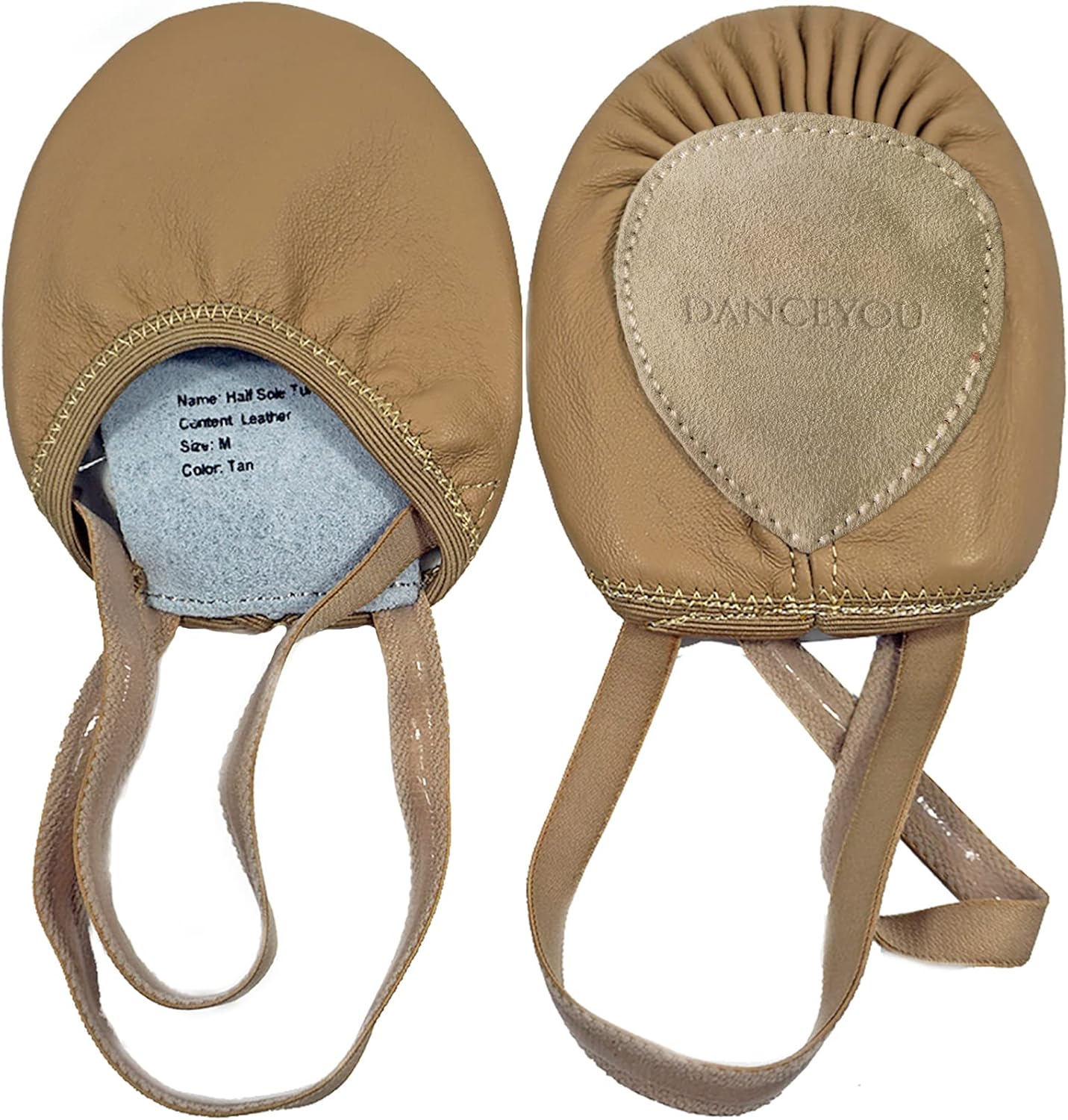 

Пируэтные лирические кожаные полупальцы для балета, джаза, современного танца, тренировочные туфли для девочек, женщин, мальчиков, мужчин Danceyou, Tan