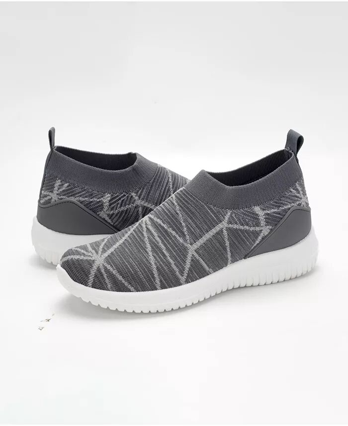 Женские повседневные кроссовки Slip On с дышащей сеткой Mio Marino, серый — фото 3