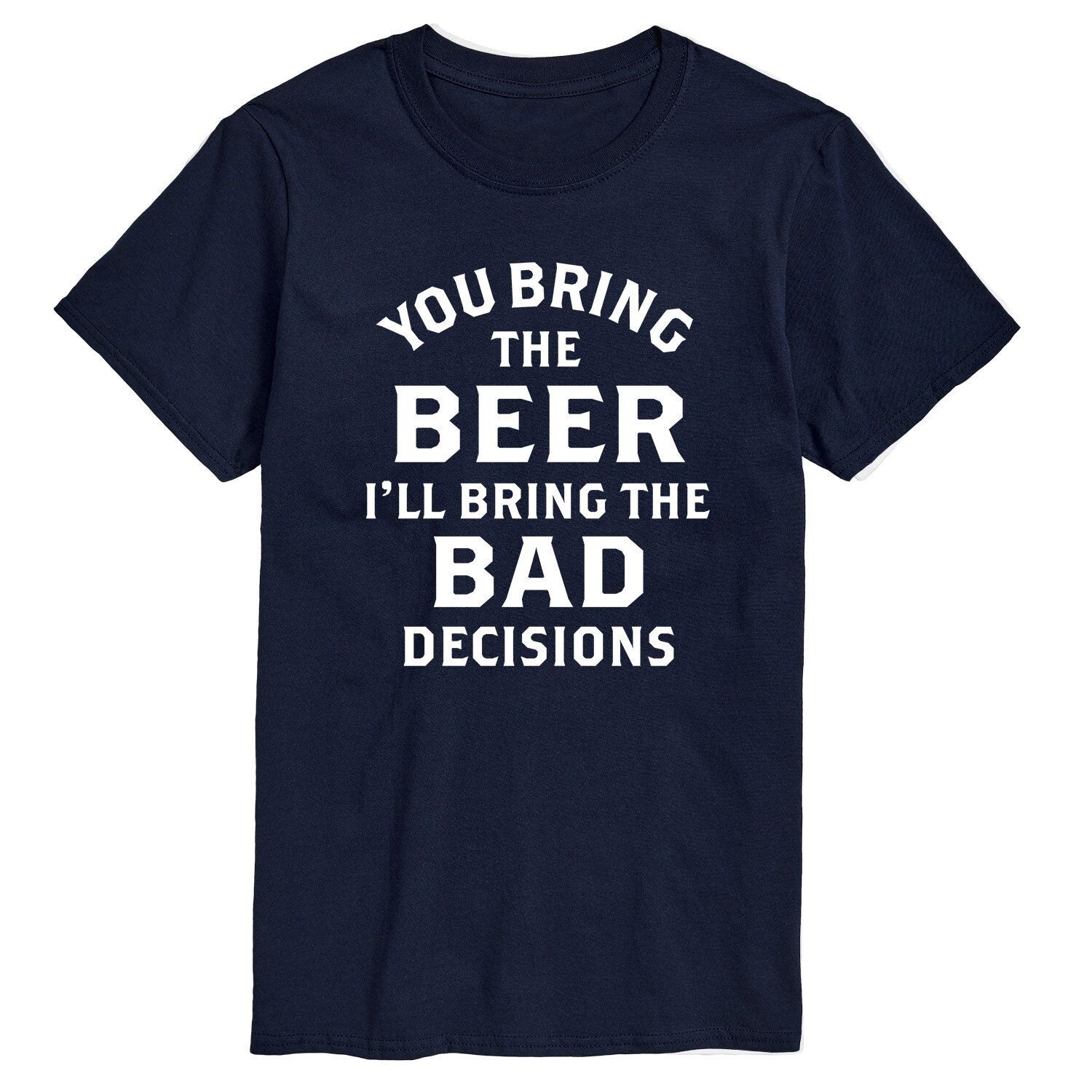 

Мужская футболка с рисунком Big & Tall Beer Bad Decisions License, синий