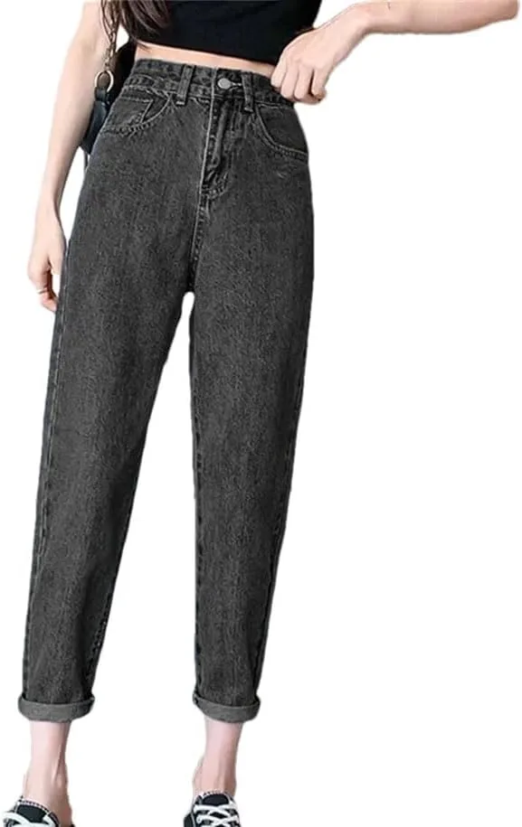 

Женские джинсы в корейском стиле с высокой посадкой