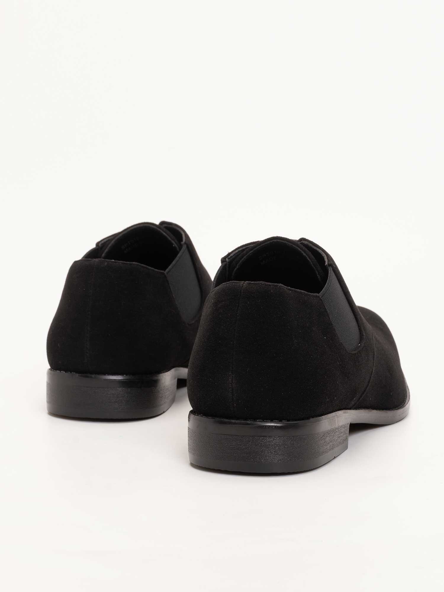 Ботинки с боковыми вставками / на шнуровке SVEC, Black suede — фото 3