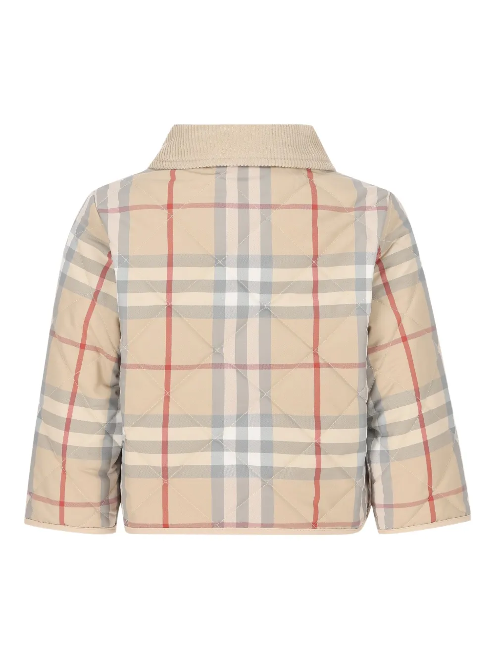 Стеганая куртка в клетку BURBERRY KIDS, нейтральный — фото 2