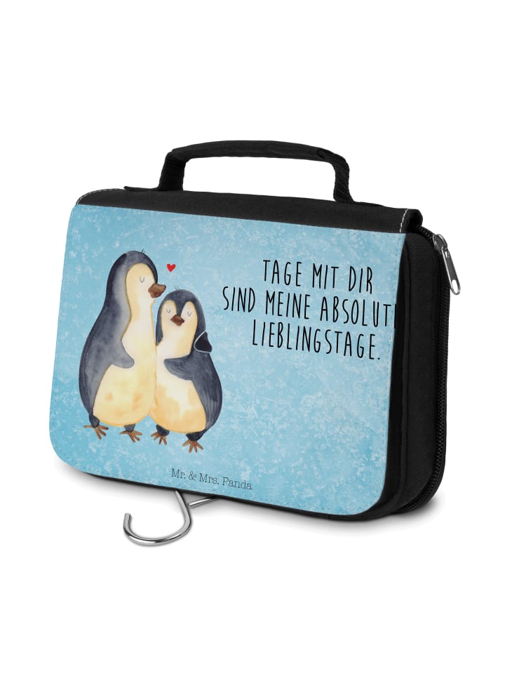 

Mr. & Mrs. Panda Косметичка с пингвином, обнимающим кого-то и пишущим что-то ледяным синим цветом