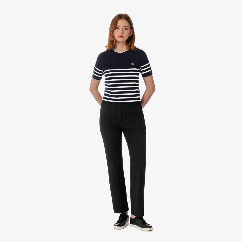 Слаксы женские Lacoste, классические, черные — фото 4