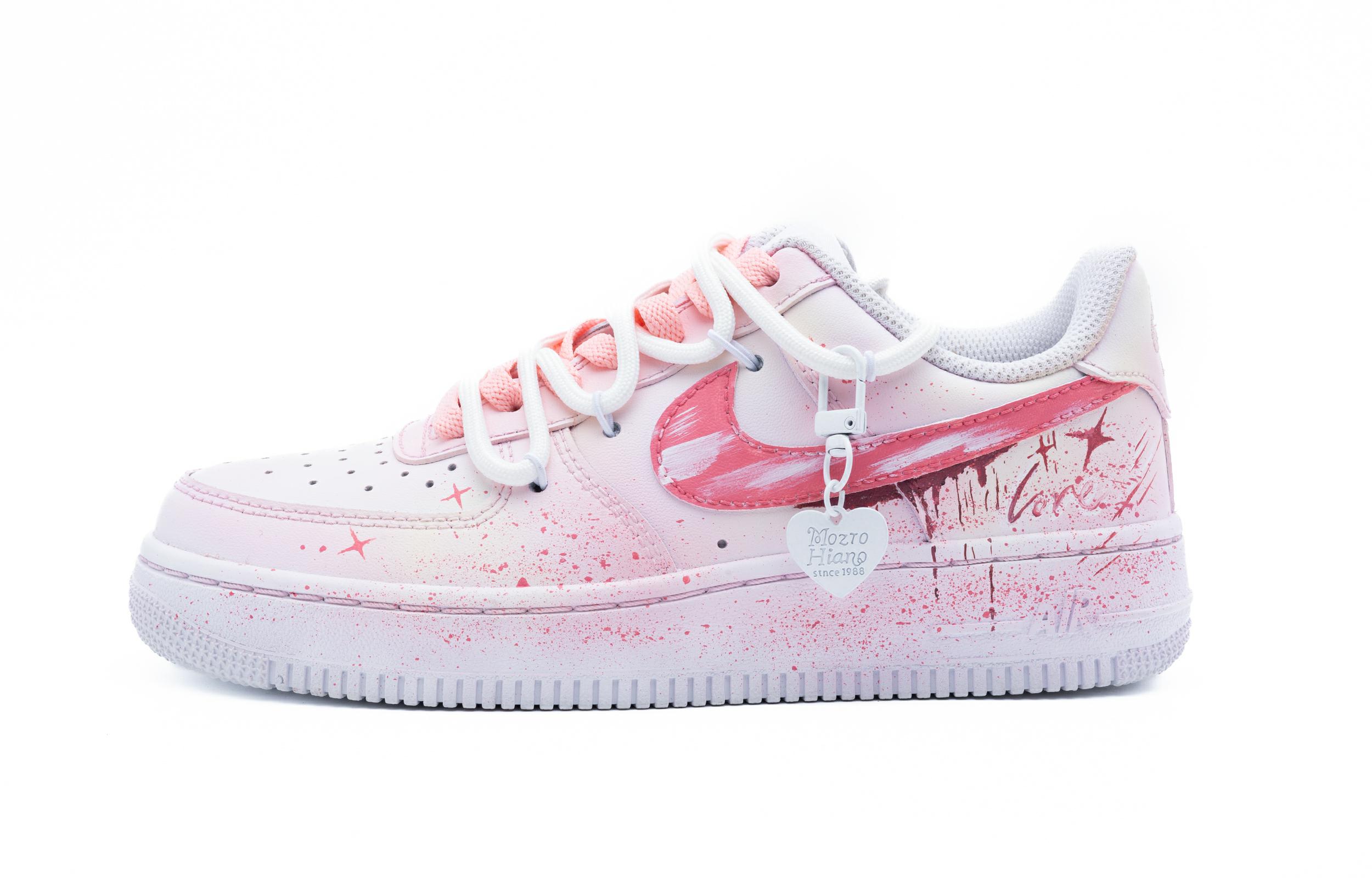 

Nike Кроссовки Air Force 1 Pink Ink Fantasy с антискользящим покрытием, износостойкие, низкие, мужские, для скейтбординга, белые, розовые