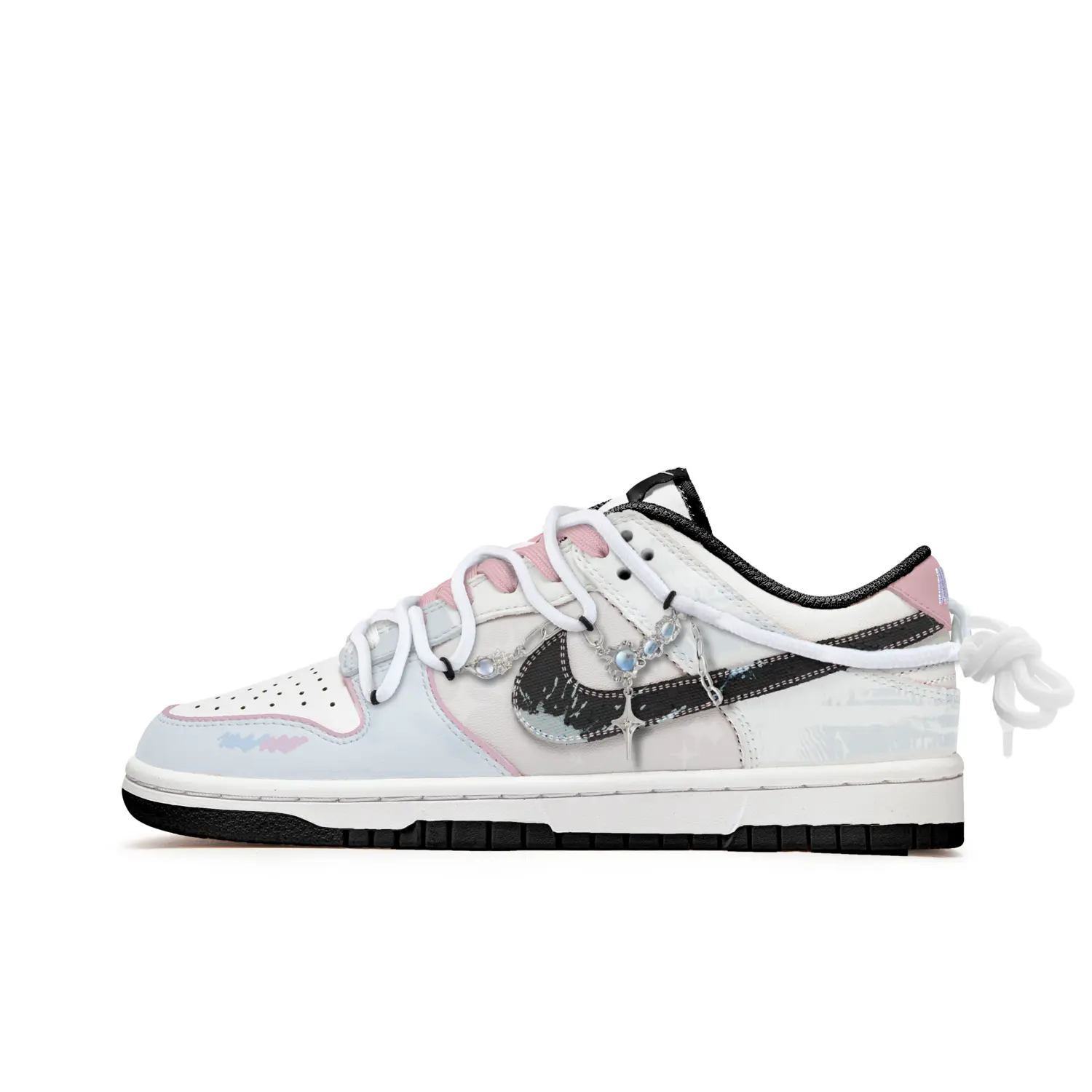 

Кроссовки для скейтбординга Dunk унисекс с низким верхом, синий/розовый Nike