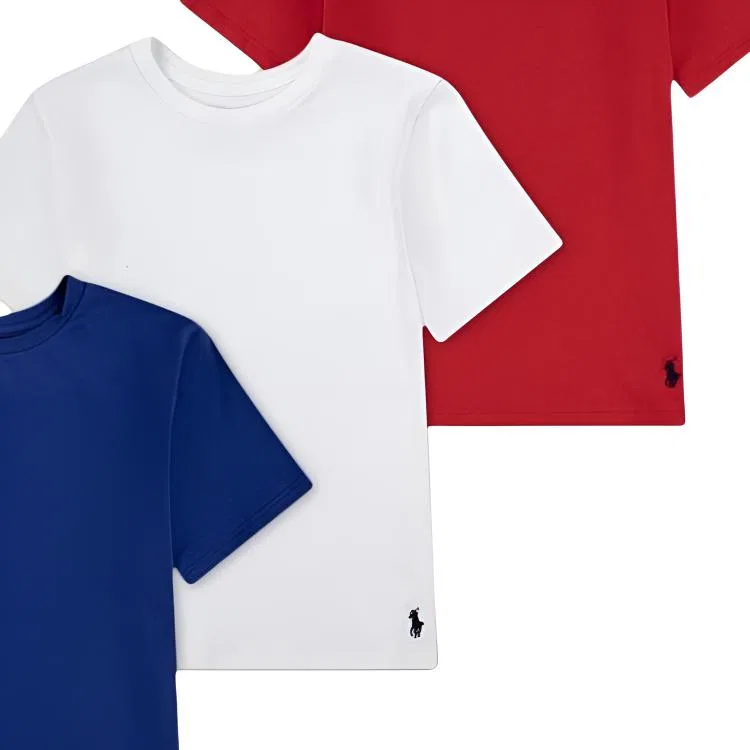 Футболка 3 Pack Kids' Polo Ralph Lauren, 3 Pack (Blue+White+Red) — фото 2