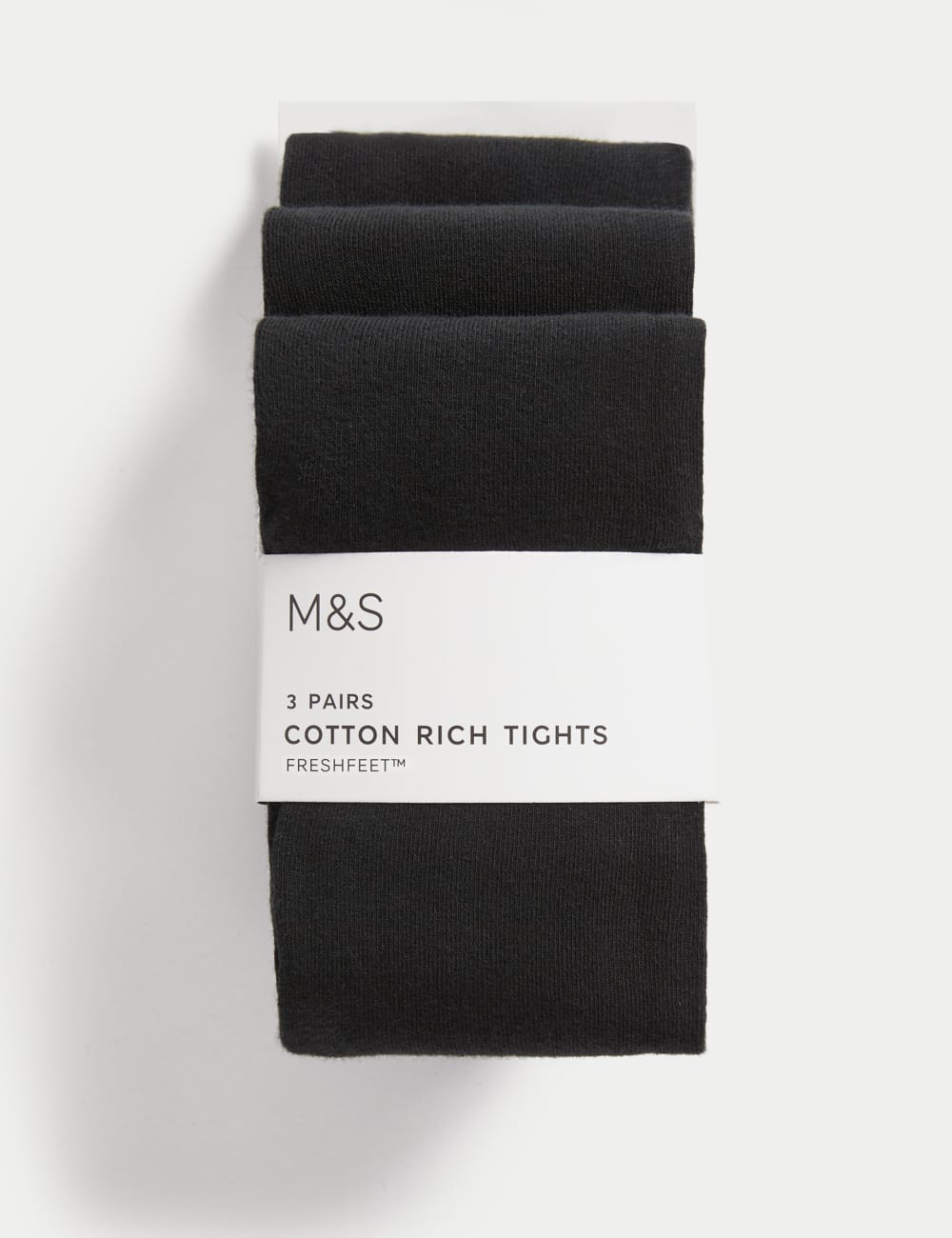 

3 пары хлопковых школьных колготок Marks & Spencer, черный