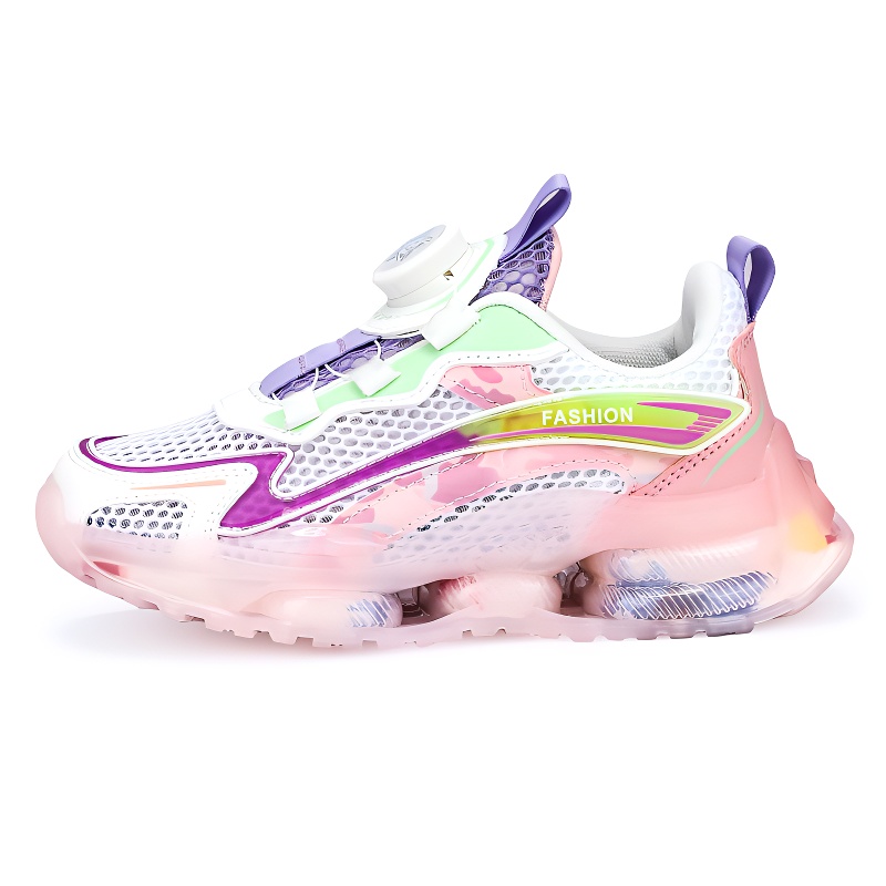 

Кроссовки для бега для детей, устойчивые к истиранию, с отскоком, дышащие, легкие, с амортизацией, низкие QIQUDUCK, розовый